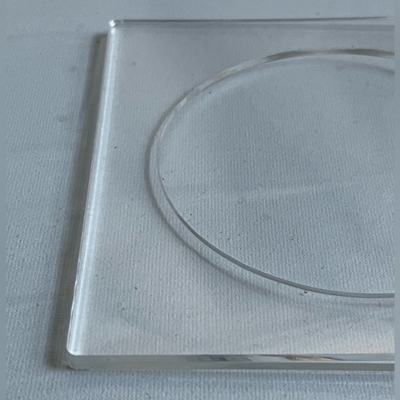 VTG Hollywood Regency MCM Set of 4 Clear Acrylic Lucite Cup Coasters Bar Kitchen - Picture 8 of 13